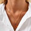 Luxury Transparent Water Drop Necklace for Women,Stainless Steel Amber Resin Chain Necklaces,Fashion Waterproof Jewelry Gift