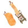 2 Sangles Robuste 8MX35MM Orange Sangles d'Arrimage de Charge Tendeur à Cliquet 1,5 Pouce avec 2 J