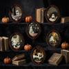 Gothic Refrigerator Magnets Halloween Dark Style Magnet, Retro Oval Photo Holiday Gifts Frame Decorative Magnetic Sticker for Metal