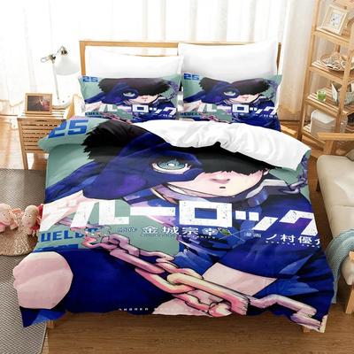 Blue Lock Anime Bedding Set For Bedroom Soft Modern Bedspreads Comefortable Kids Duvet Cover Quilt Cover And Pillowcase
