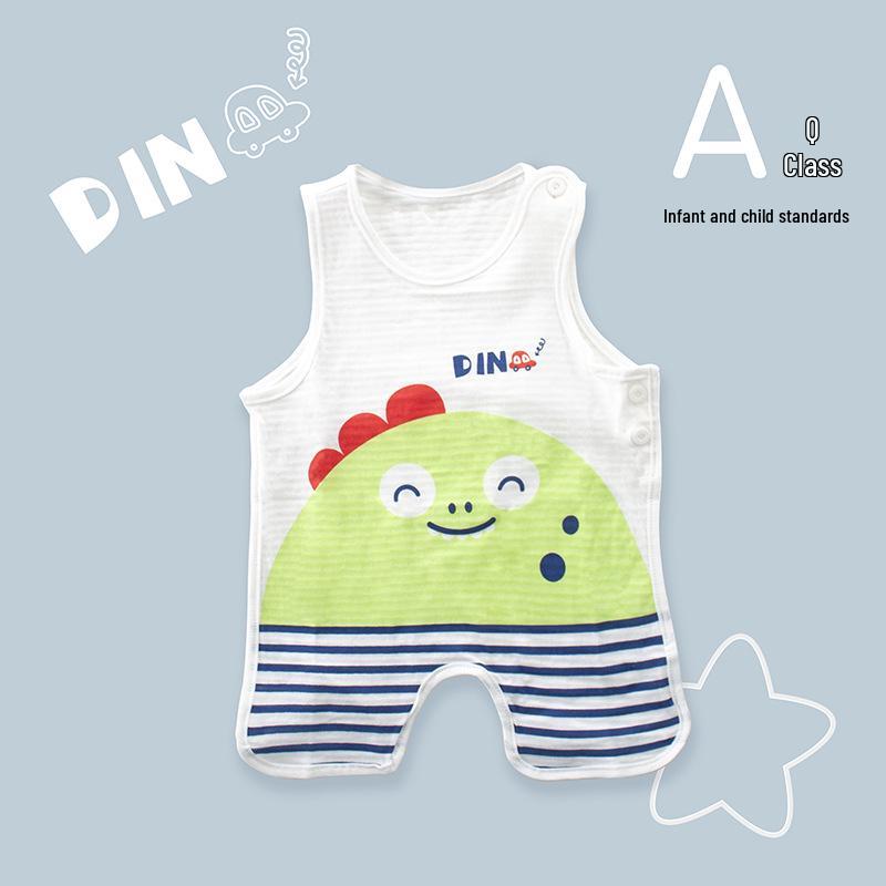 Bavoir d'été mignon Tao Baby en coton à demi-dos et leggings fins protecteur de ventre pour nouveau-nés