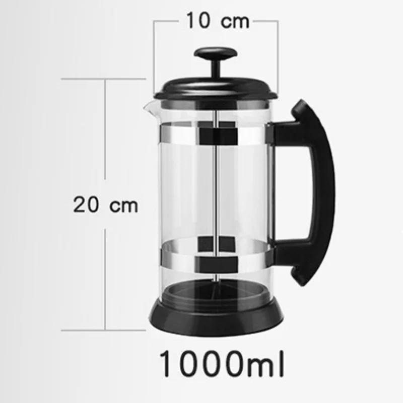 1000ml szklany ekspres do kawy wielofunkcyjny ekspres do kawy French Press czajnik czajniczek filtr kubek ręczny gospodarstwo domowe biuro kawa prezenty