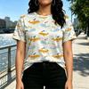 Women's Basic Short Sleeve Top Minimalist Whale Collection,Soft & Breathable,Perfect for Casual Wear & Girls' Hangout