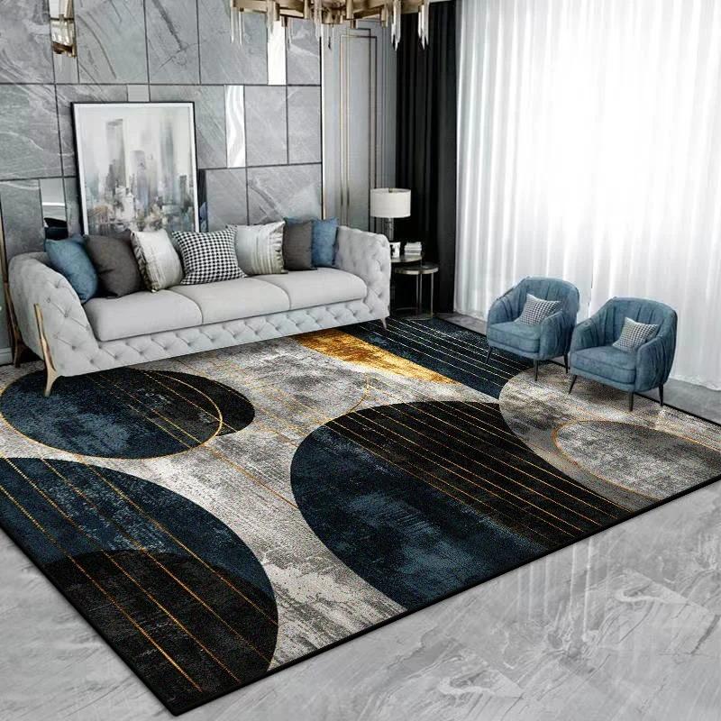 Moderní geometrický vzor Umělecký koberec do obývacího pokoje Abstraktní design Vnitřní koberec Stylová podložka na podlahu do obývacího pokoje Domácí dekorace