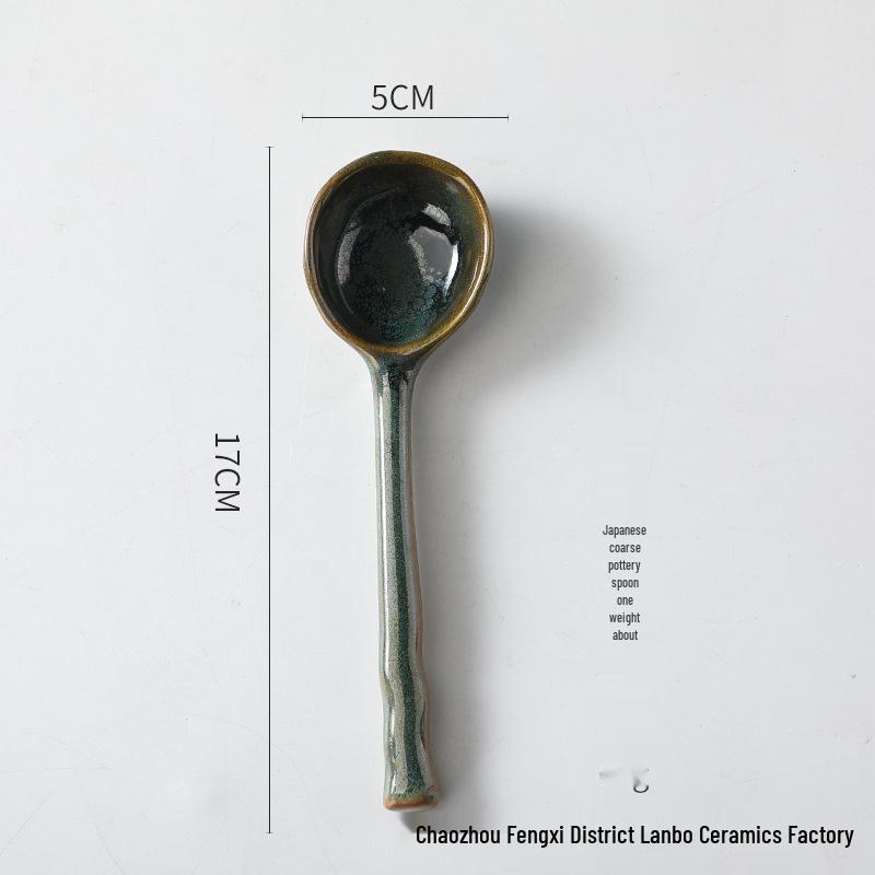 Hand-painted Ceramic Spoon: Cute Long Handle for Dessert, Coffee, Soup, and Kids.