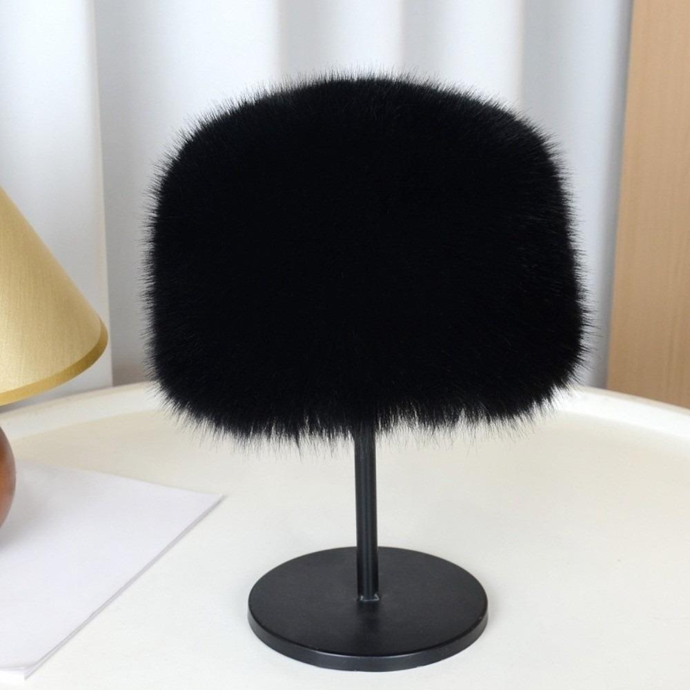 Fashion Fluffy Fur Bucket Hat Ear Protection Warm Panama Cap Soft Furry Fisherman Hat Winter