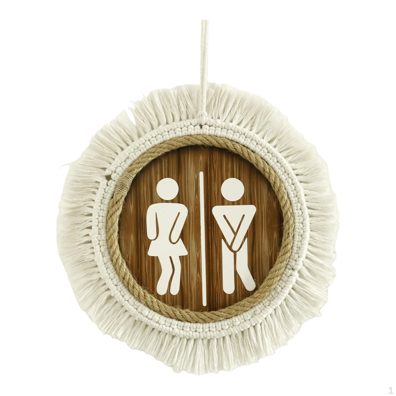 

Unisex Restroom Door Sign,Wooden Bathroom Sign Easy to Hang Plaque Women Men Toilet Wall Decor for