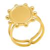 5pcs Retro Stainless Steel Gold Plated Ring Irregular Geometry Bow Ellipse Water Droplet Rings Diy Stone Drill Jewelry No Fading
