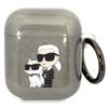 Etui Do AirPods 1 Karl Lagerfeld Glitter Karl&Choupette Czarne
