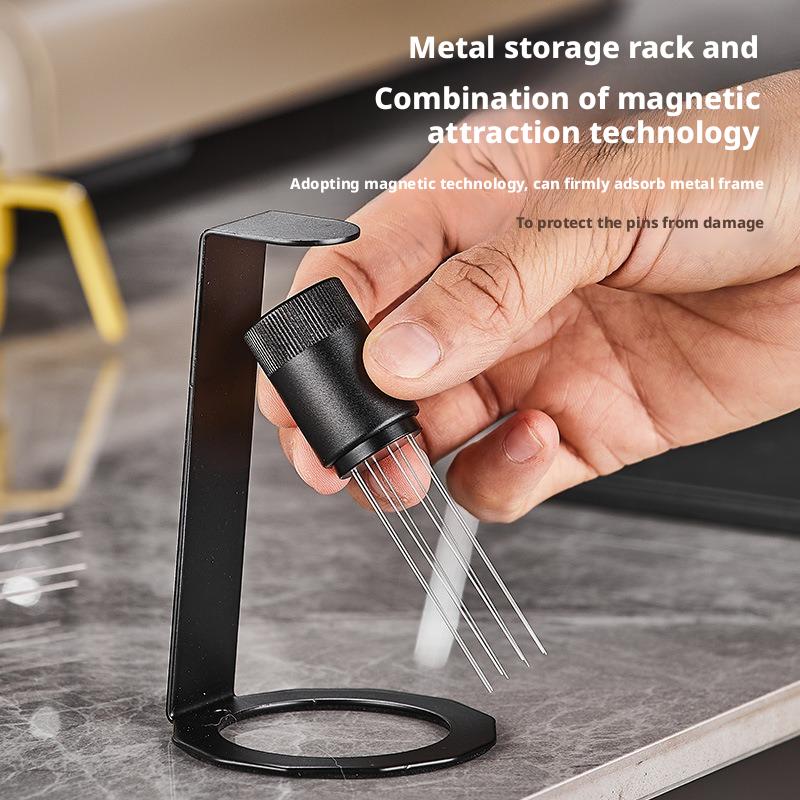 WDT Tool Coffee Stirrer Needle with 8 Needles Magnetic Absorption Stand Home/Barista Espresso Coffee Stirring Distribution Tool
