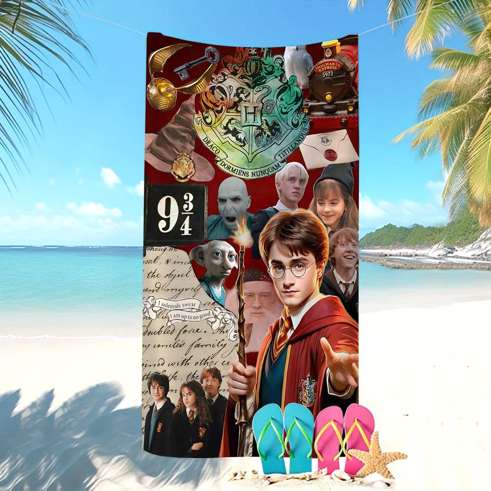 Fantasy Magic Character Pattern Microfiber Large Towel For Children Beach Swimming Shower