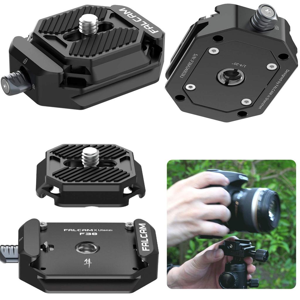 Ulanzi Quick Shoe Quick Release Compatible 38mm Standard with Screw to Screw Standard Quick Release Tripod Reinforced for Nikon and Moza Stabilizers