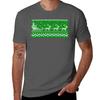 Green Ugly Sweater Pattern Santa Claus And Reindeer Tshirt Casual Daily Wear Short Sleeve Top