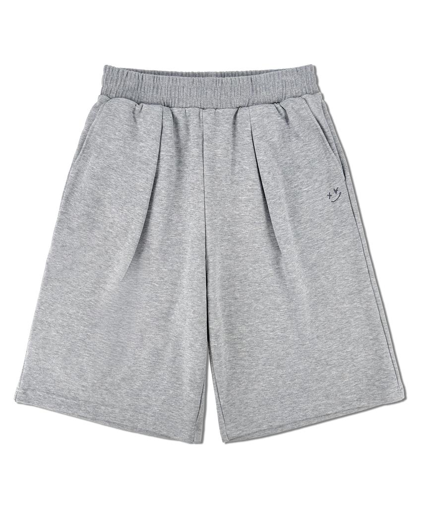 Eonoideu Smile Single-Pleat Bermuda Sweat Shorts Lp2Pu415_Melange Grey