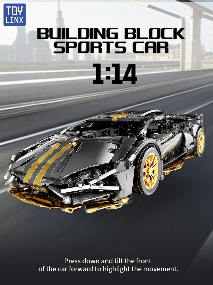 TOYLINX 1280PCS Famous Technical Ideas Racing Car Assembly Building Blocks Expert Speed Vehicle Bricks Moc Toys Festival Gifts