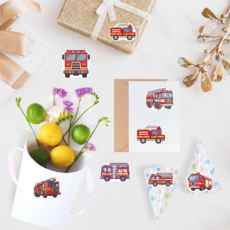 500 Cartoon Construction Vehicle Stickers for Kids - Fun DIY Stationery & Notebook Decor