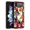 Cute Corgi Dog Hard PC Phone Case For Samsung Galaxy Z Flip 7 6 5 4 Black Cover For Galaxy Z Flip 3 Foldable Fundas Shell Capas