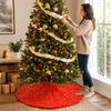 Star Pattern Christmas Tree Skirt for Holiday Tree Bottom Decoration