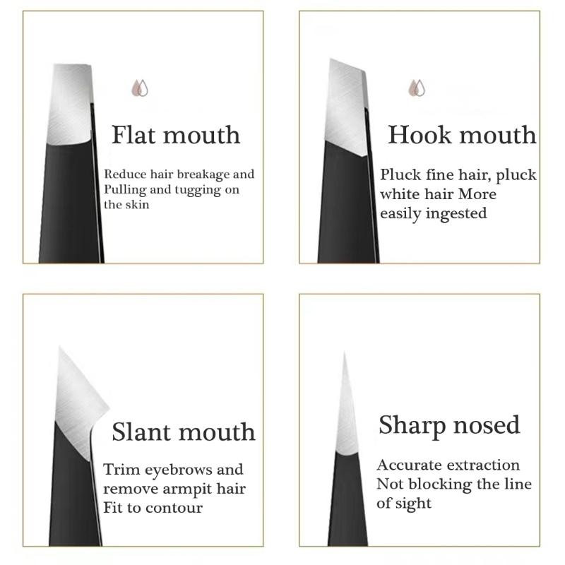 4Pieces Stainless Steel Tweezers for Women Facials Hair,Precisions Tweezers for Ingrown Hair Removal Eyebrow Tweezers