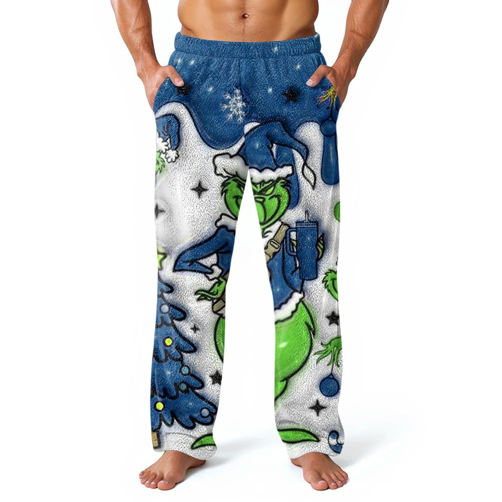 Men's Allover Printed Home Pants Sleeping Pajama Pants Long Pants Pajama Pants