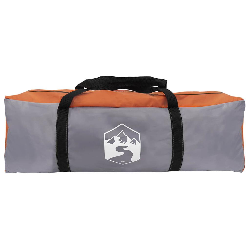 Camping Tent with Rain Fly Waterproof Dome Grey and Orange