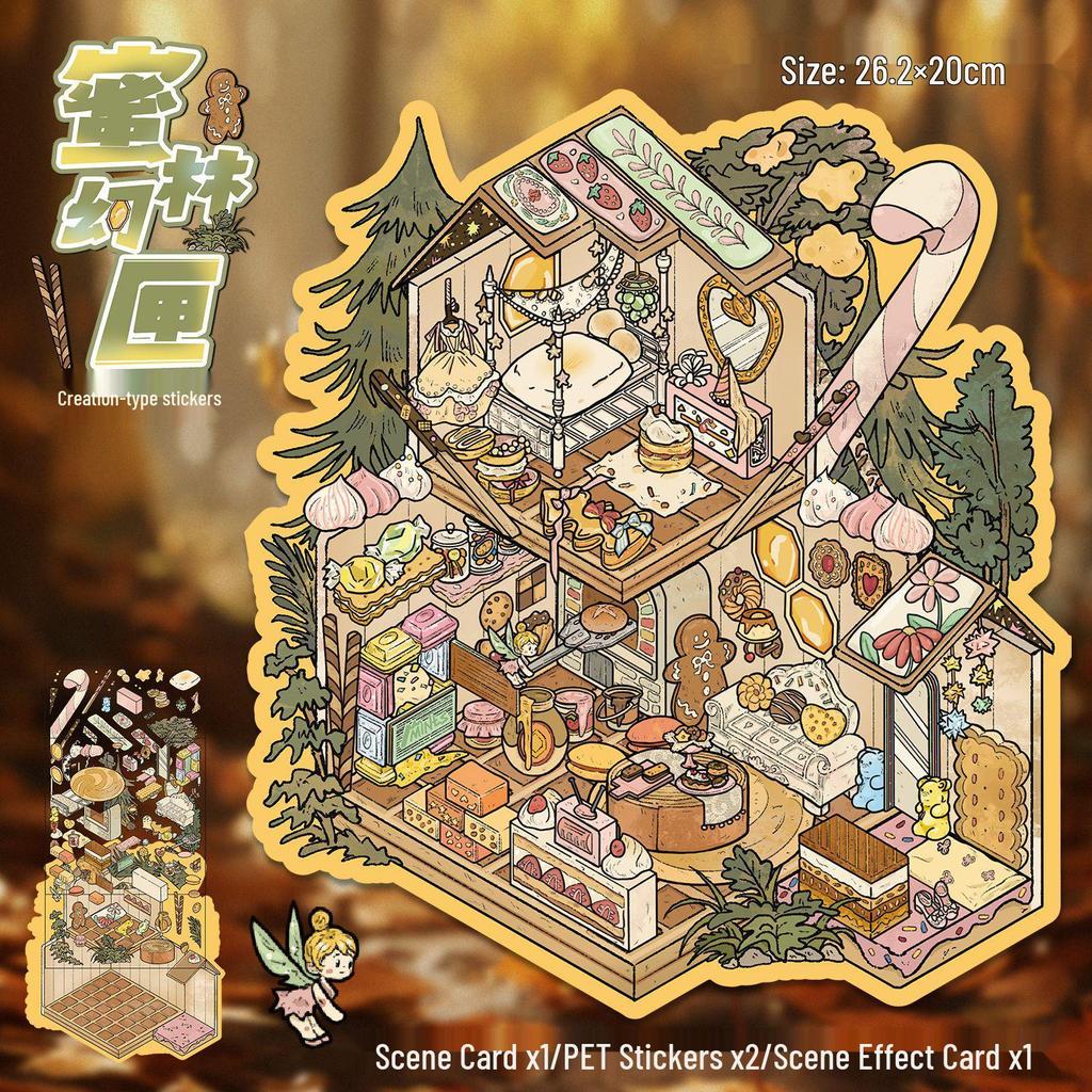 Yi Lan Landscaping Large 3D Stereo Miniature DIY Journal Stickers
