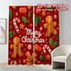 Flat Printing Jit Curtains Without Rod Gingerbread Cheer Popular Fashionable Versatile Polyester Fabric Set Of 2 Made