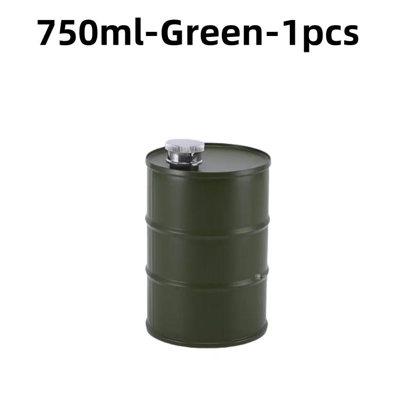 1Pc 25oz Water Bottle Drums Whisky  Portable Stainless Steel Hip Flask