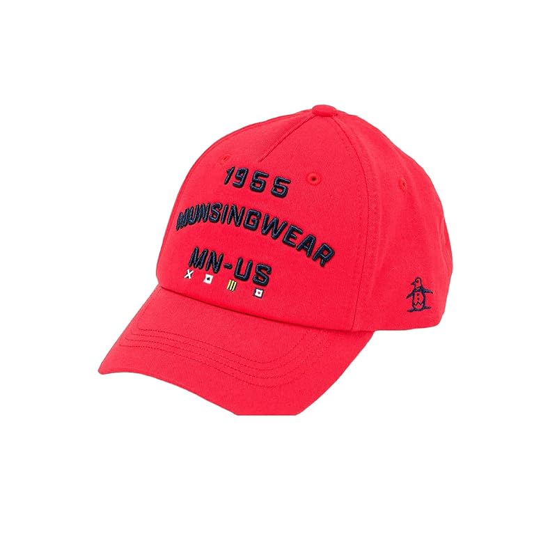 

[Munsingwear] cap standard 3D logo embroidery cotton cotton baseball cap golf MG5SCP04M men s RD00(Red)