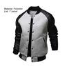 Perchero para Abrigos de Hombre Cuello Alto Colores Contrastantes Bolsillos Grandes Patchwork Informal Chaqueta de Béisbol para Uso Diario