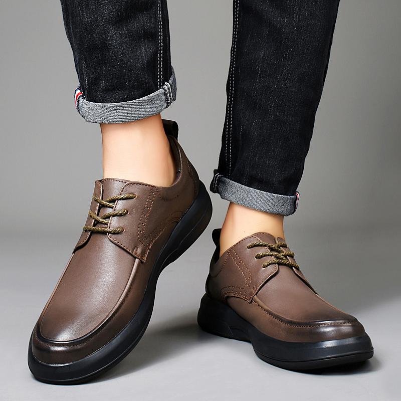 High Quality Men Oxfords Shoes Lace Up Spring Autum Genuine Leather Men Fashion Business Casual Man Shoe Breathable Chunky Shoes
