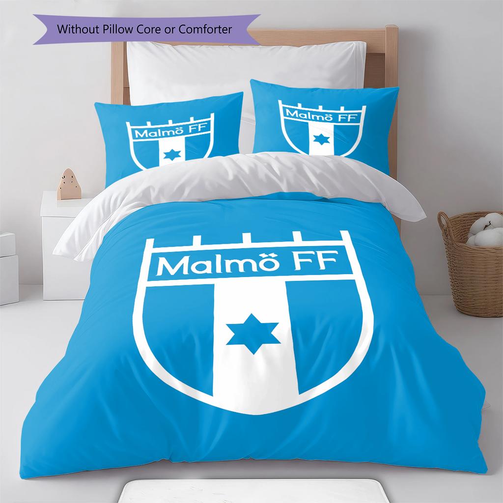 Malmö FF Muster Bettwäsche, Steppbett Set Bettbezug Kissenbezug Zuhause Geburtstagsgeschenk (1 Bettbezug + 2 Kissenbezüge, ohne Füllung)