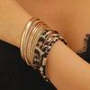 Multi-piece Set Fashion Sexy Leopard Print Leather Multi-layer Fold Wear Bangles for Women Exaggerated Personality Jewelry Sets