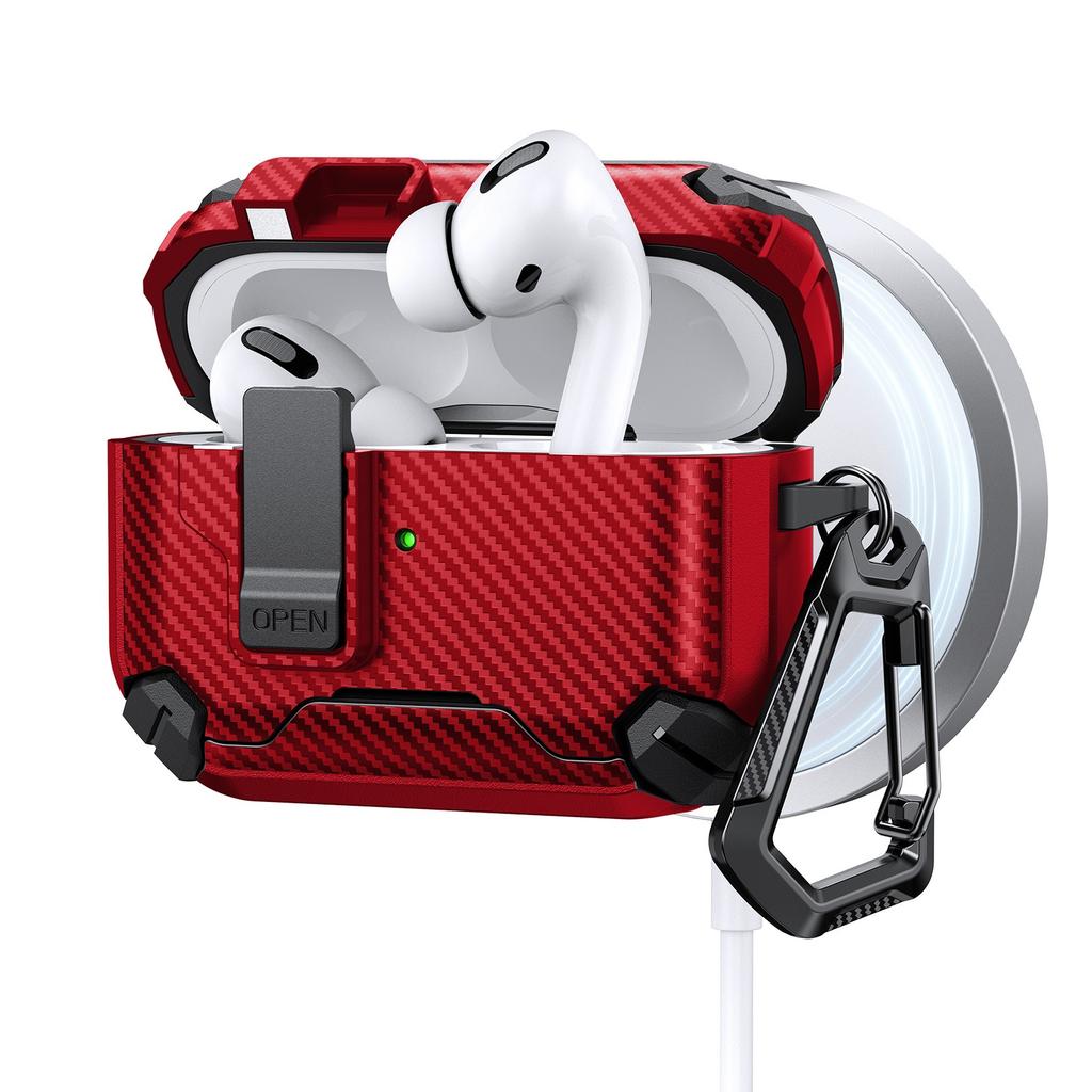 Shockproof Secure Lock Clip Case Cover for AirPods Pro 2 & AirPods 4 with Phone Holder Compatible with Air Pods 4th Pro2 Case