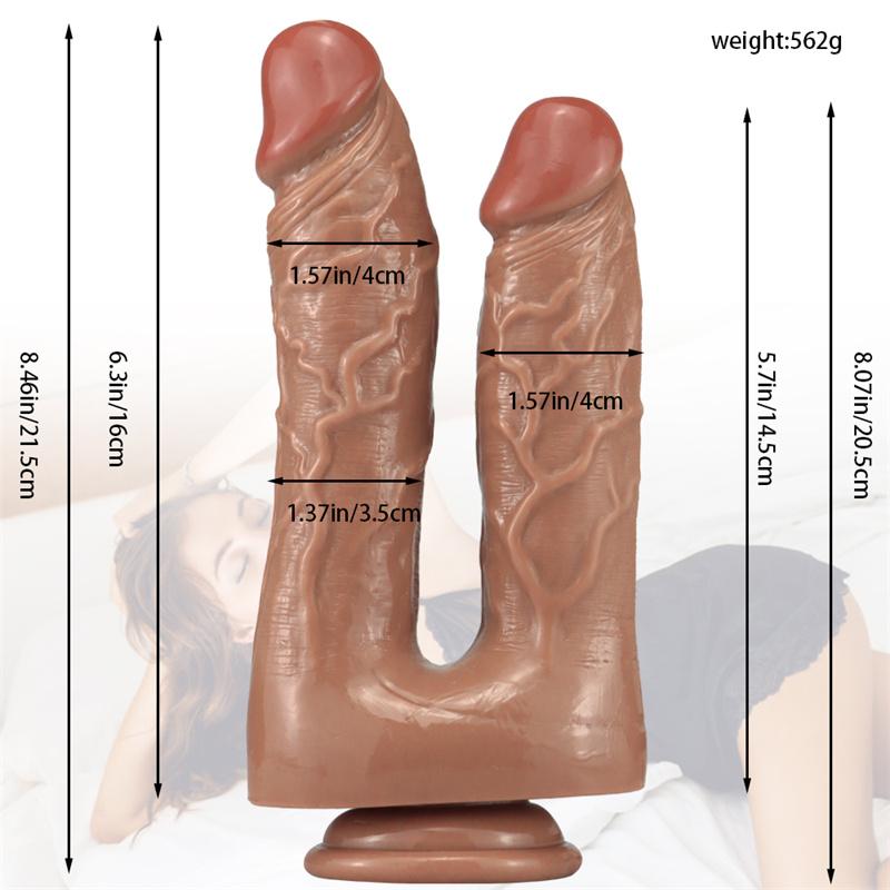 Zwei-zinkiger Simulations-Dildo Anal-Plug Masturbationsgerät Weiblicher Hinterhof Anal-Plug Dildo Erwachsenenprodukte
