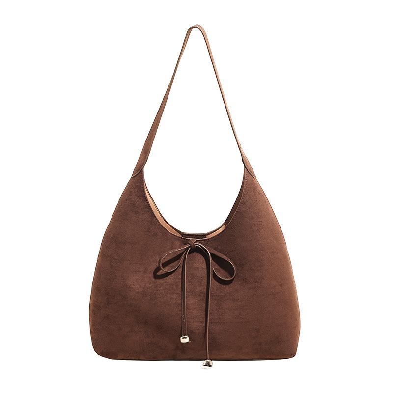 Suede bag women's large capacity 2025 new autumn and winter matte retro shoulder underarm bag work commuter bag