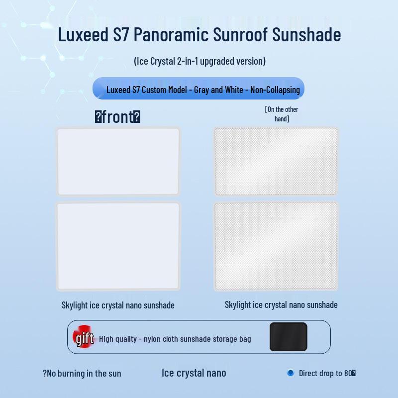 2024+ Zhijie S7 Ice Crystal Sunroof Sunshade: Sun Protection, Heat Insulation, Light Blocking