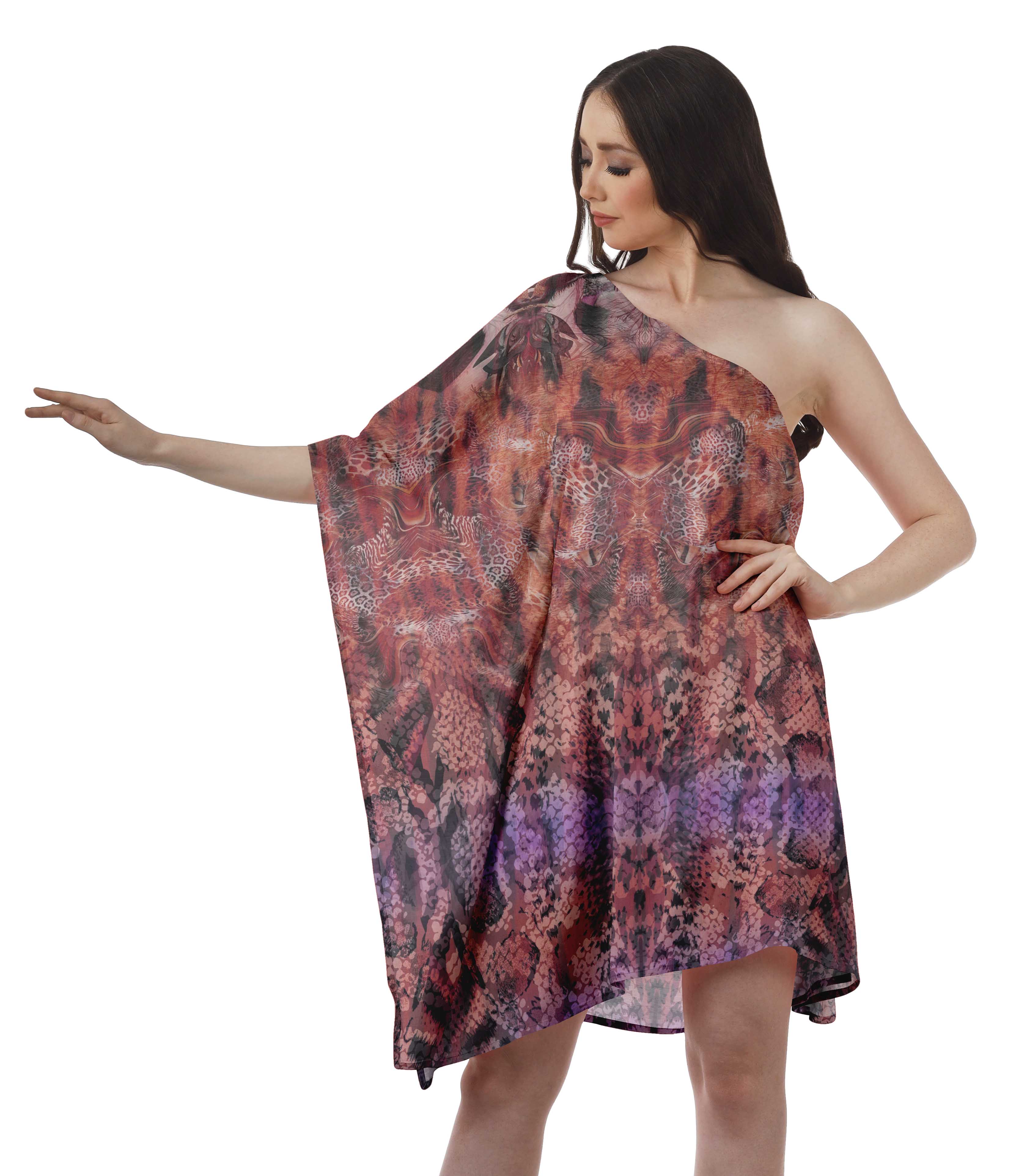 

Moomaya Printed Shoulder Summer Dress Womens Cocktail Dresses Beach Dress XS червоний