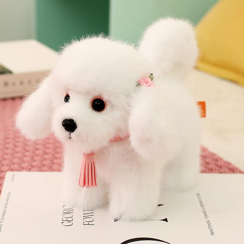 Cuter Husky Poodle Plush Dog With Tassel Necklace Decor For Kids Collection Gift