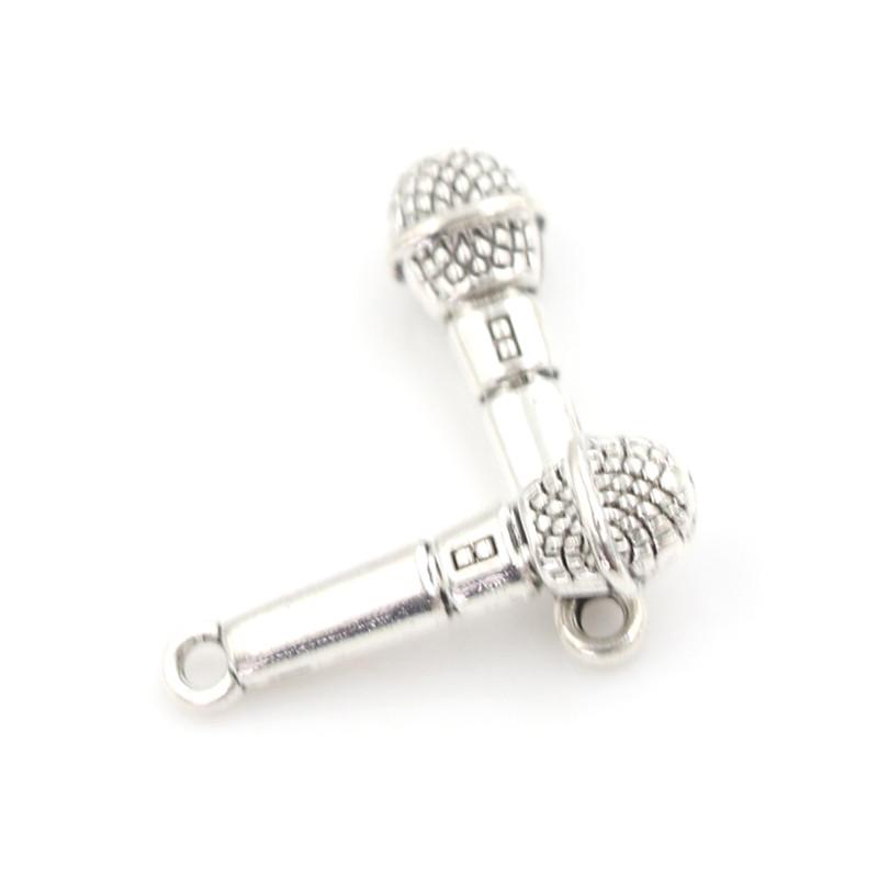 2Pcs 1:12 Doll House Accessories Prop Miniature Metal Microphone