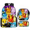 Elementary School Backpack Set 3-Piece Large Capacity Fashion Oxford Cloth Shoulder Bag