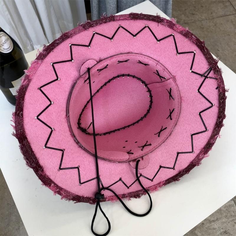 Vintage Costume Western Cowboy Hat Cosplay Cap Household Decoration for Home Festival Shopping Traveling Supplies