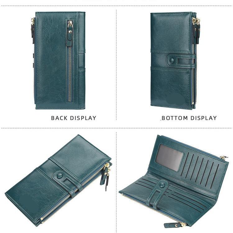 Kaufe Frauen Geldbörsen Mode Lange Leder Qualität Karte Halter