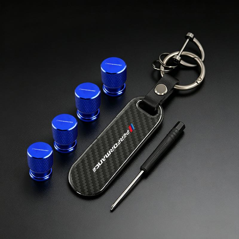Car Valve Caps Wheel Tires Air Tyre Stem Protective Cover And Car Keychain For BMW M Emblem E46 E36 E34 F10 E90 F30 E53 E30 E87