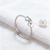 COOLTIME Initial Letter Ring for Women Stainless Steel A-Z Alphabet Double Heart Rings Simple Wedding Cheap Gift For Lover