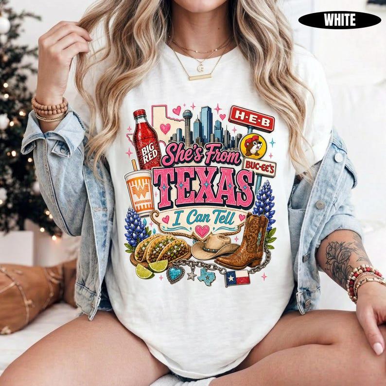 She's From Texas, Can Tell Shirt, Texas Roots Hometown Vibes Graphic Tee S-3XL