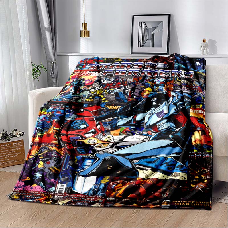 Cartoon T-Transformers Autobots Soft Flannel Blanket for Beds Bedroom Sofa Picnic,Throw Blanket for Cover Outdoor Leisure Gift