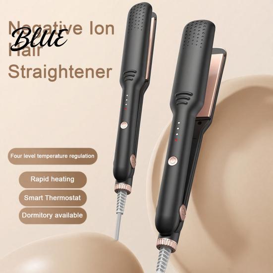 Multifunctional Hair Styling Machine 2 in 1 Straightener Curling Iron Negative Ionic Wide Plate Flat 4 Temp Settings Compact Tool for Dormitory 10s