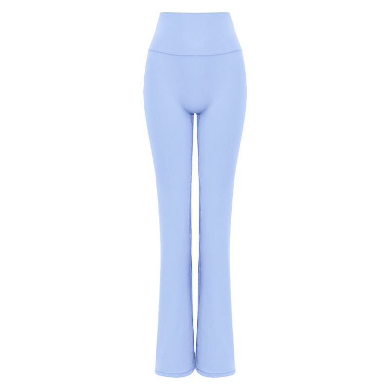 

Export Same Style Bell-Bottom Pants Yoga Clothes Nude Feel No Embarrassment Line Hip Lifting Stretch Sports Loose Slimming Long Ladies Snow blue purple pants L