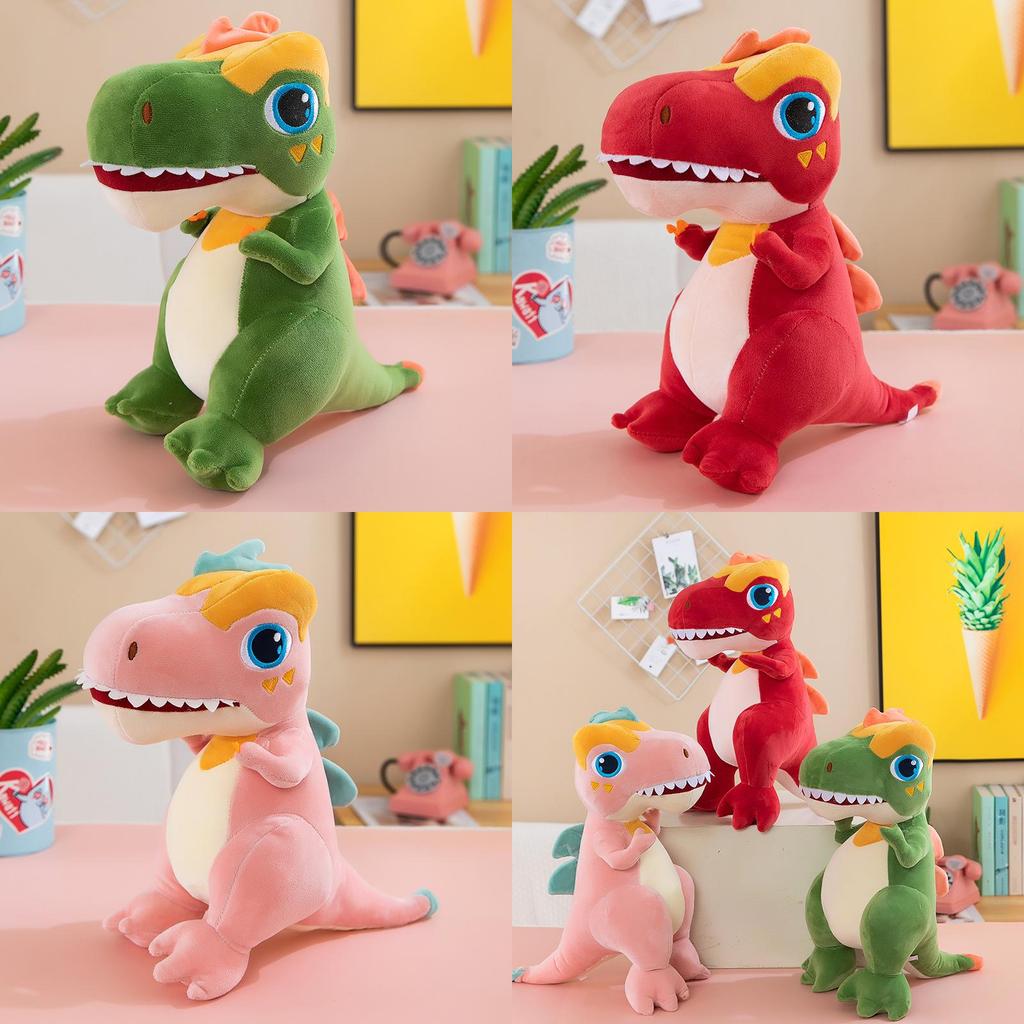 Dinosaur Plush Toy With Multicolor Flames For Kids Play And Comfort